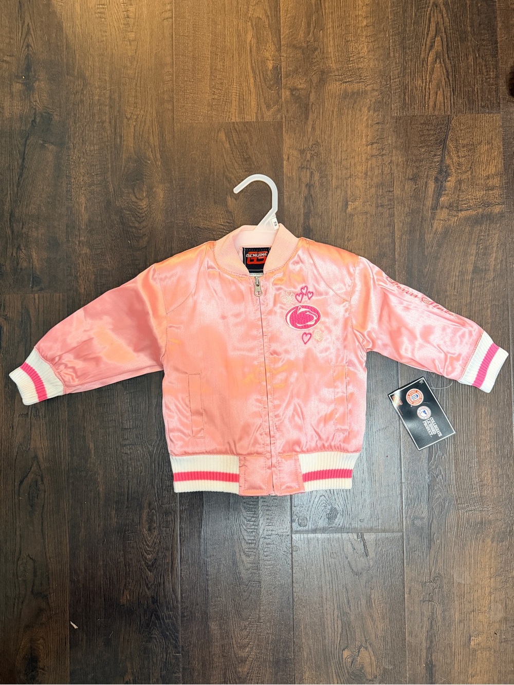 Penn State Pinn Satin Toddler Bomber Jacket NWT